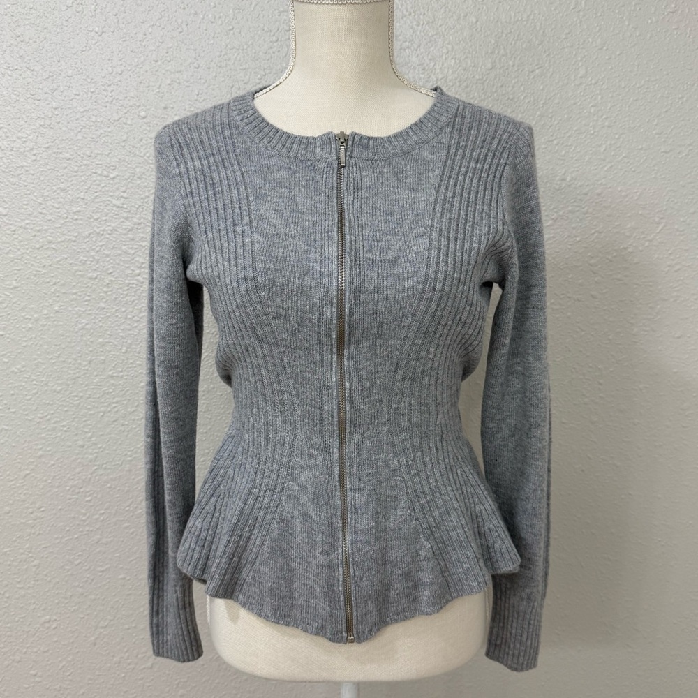 Victoriaโs Secret Crewneck Peplum Cardigan Sweater Size S